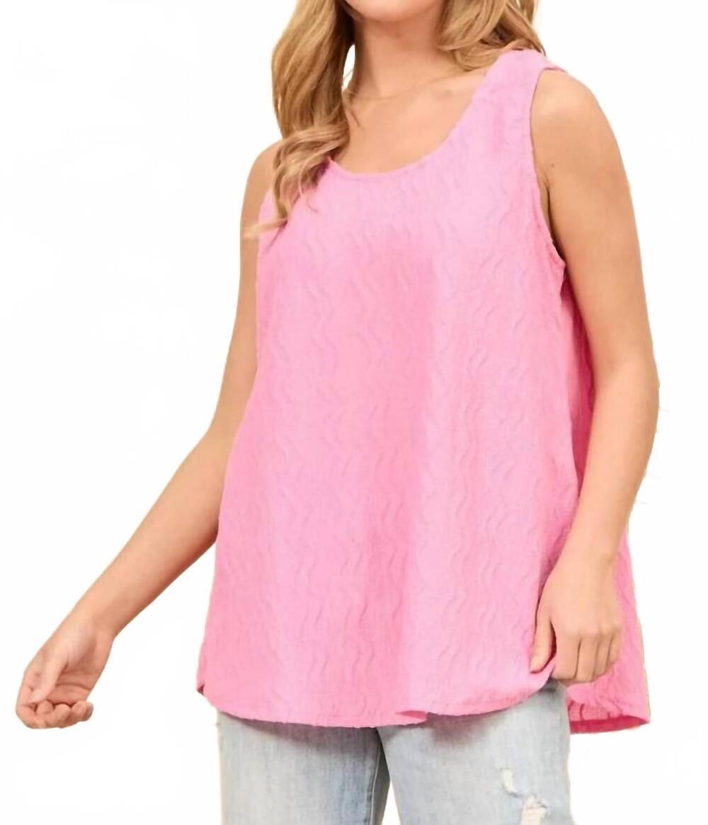 NEW ANDREE BY UNIT textured tank in pink
